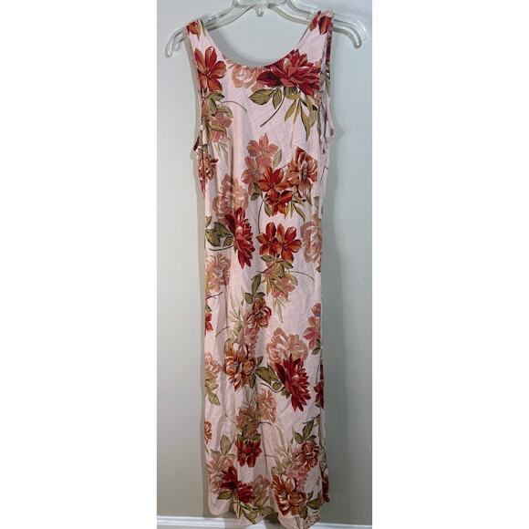 Anthropologie Paper Heart Pink Floral Sleeveless Linen Midi Dress Size MED NWT - Picture 9 of 9